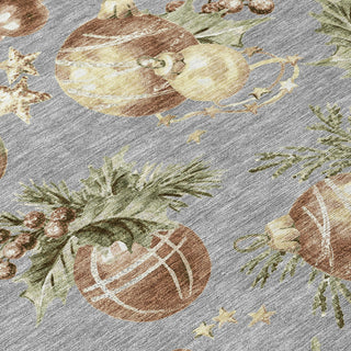 Piper Looms Chantille Christmas ACN1828 Gray Machine Washable Area Rug Swatch Image