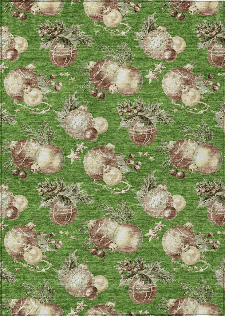 Piper Looms Chantille Christmas ACN1828 Green Machine Washable Area Rug main image