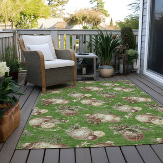 Piper Looms Chantille Christmas ACN1828 Green Machine Washable Area Rug Outdoor Lifestyle Image Feature