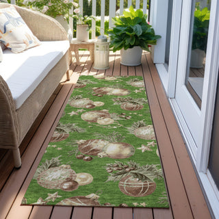 Piper Looms Chantille Christmas ACN1828 Green Machine Washable Area Rug Runner Outdoor Lifestyle Image Feature