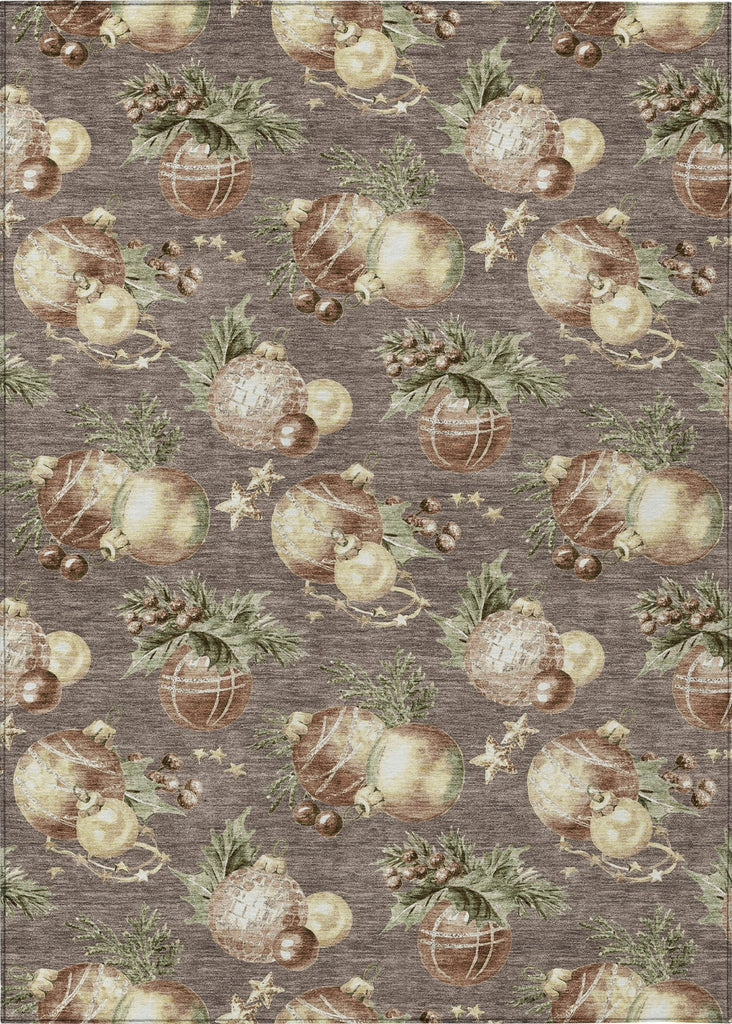 Piper Looms Chantille Christmas ACN1828 Taupe Machine Washable Area Rug main image