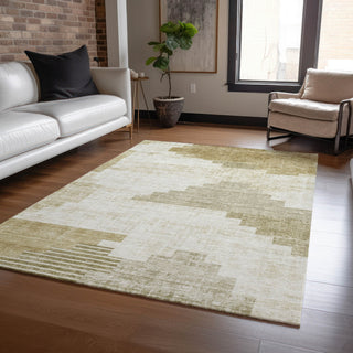 Piper Looms Chantille Geometric ACN1829 Beige Machine Washable Area Rug Lifestyle Image Feature
