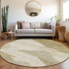 Piper Looms Chantille Geometric ACN1829 Beige Machine Washable Area Rug Round Lifestyle Image Feature