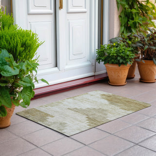 Piper Looms Chantille Geometric ACN1829 Beige Machine Washable Area Rug Scatter Outdoor Lifestyle Image Feature