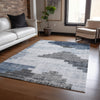 Piper Looms Chantille Geometric ACN1829 Blue Machine Washable Area Rug Lifestyle Image Feature