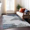 Piper Looms Chantille Geometric ACN1829 Blue Machine Washable Area Rug Lifestyle Image Feature