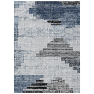 Piper Looms Chantille Geometric ACN1829 Blue Machine Washable Area Rug main image