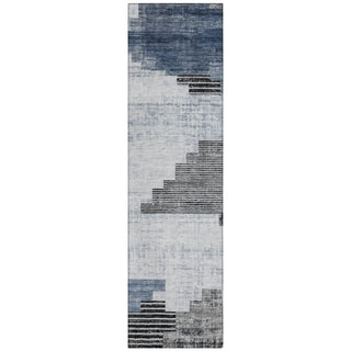 Piper Looms Chantille Geometric ACN1829 Blue Machine Washable Area Rug Runner Main Image