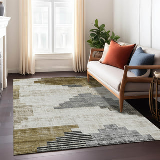 Piper Looms Chantille Geometric ACN1829 Brown Machine Washable Area Rug Lifestyle Image Feature