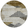 Piper Looms Chantille Geometric ACN1829 Brown Machine Washable Area Rug Round Main Image