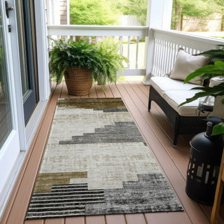 Piper Looms Chantille Geometric ACN1829 Brown Machine Washable Area Rug Runner Outdoor Lifestyle Image Feature