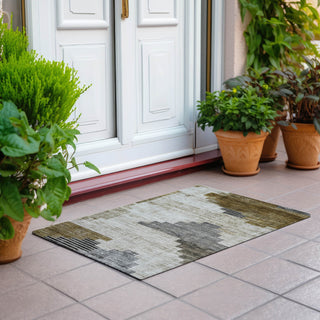 Piper Looms Chantille Geometric ACN1829 Brown Machine Washable Area Rug Scatter Outdoor Lifestyle Image Feature