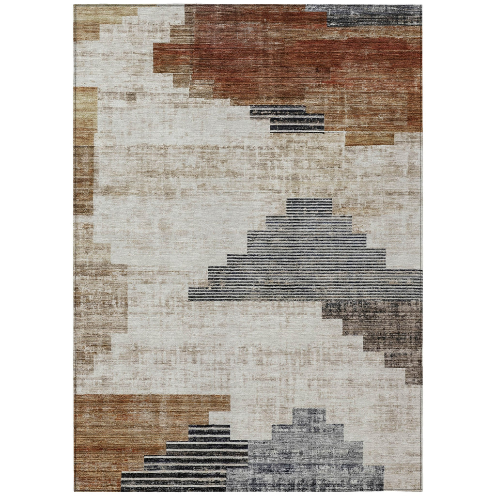 Piper Looms Chantille Geometric ACN1829 Paprika Machine Washable Area Rug main image