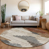 Piper Looms Chantille Geometric ACN1829 Paprika Machine Washable Area Rug Round Lifestyle Image Feature