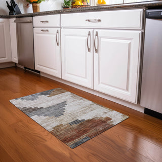 Piper Looms Chantille Geometric ACN1829 Paprika Machine Washable Area Rug Scatter Lifestyle Image Feature