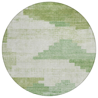 Piper Looms Chantille Geometric ACN1829 Sage Machine Washable Area Rug Round Main Image