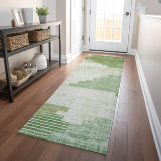 Piper Looms Chantille Geometric ACN1829 Sage Machine Washable Area Rug Runner Lifestyle Image Feature