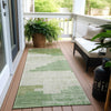 Piper Looms Chantille Geometric ACN1829 Sage Machine Washable Area Rug Runner Outdoor Lifestyle Image Feature