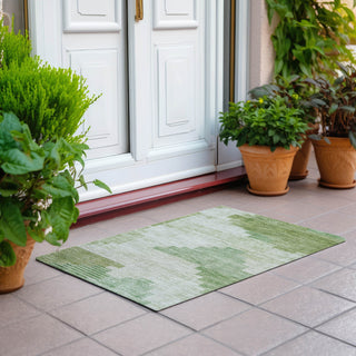 Piper Looms Chantille Geometric ACN1829 Sage Machine Washable Area Rug Scatter Outdoor Lifestyle Image Feature