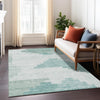 Piper Looms Chantille Geometric ACN1829 Teal Machine Washable Area Rug Lifestyle Image Feature