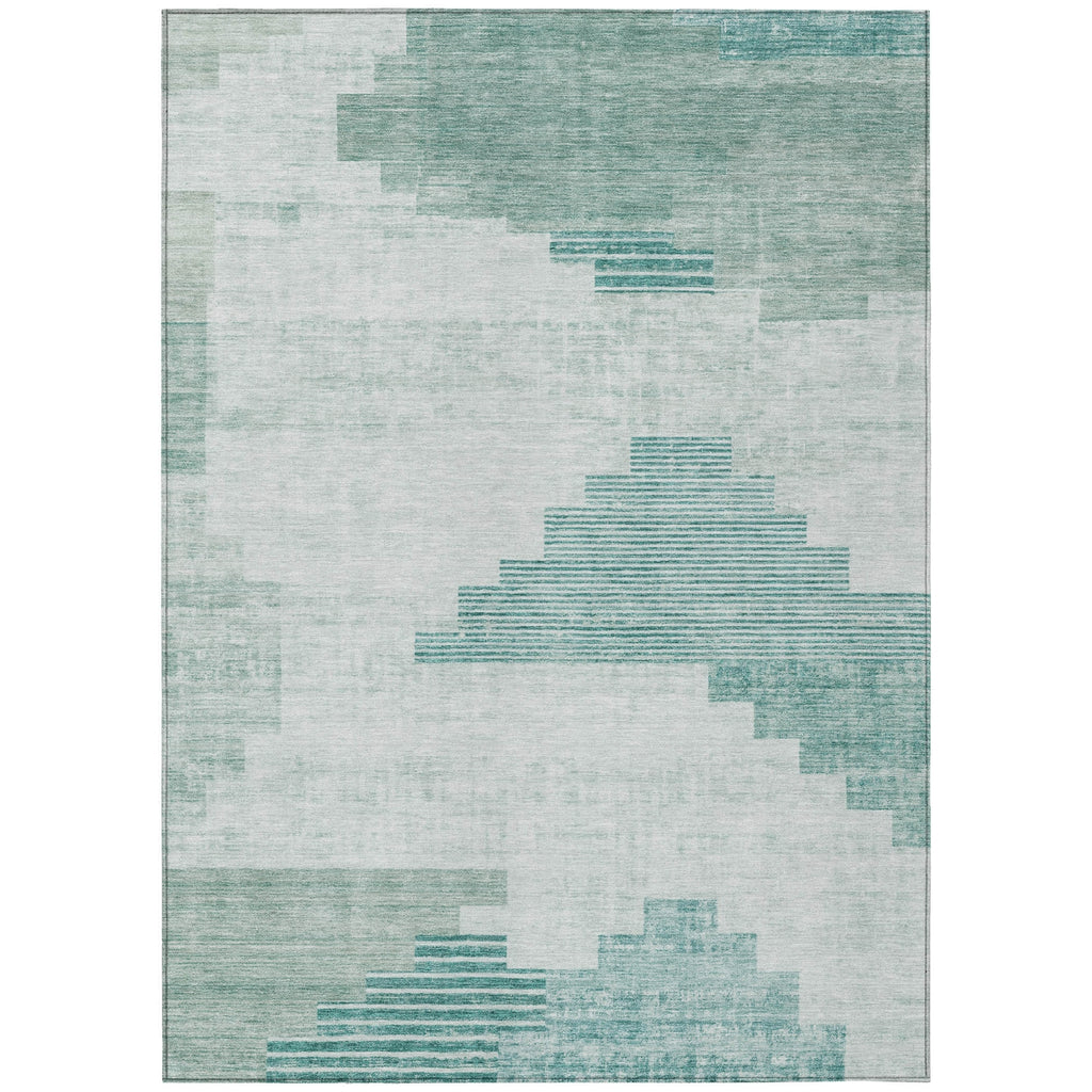 Piper Looms Chantille Geometric ACN1829 Teal Machine Washable Area Rug main image