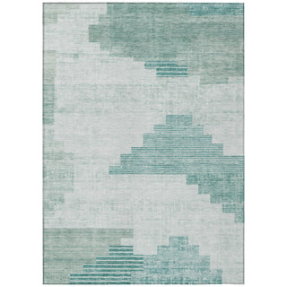 Piper Looms Chantille Geometric ACN1829 Teal Machine Washable Area Rug main image