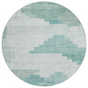 Piper Looms Chantille Geometric ACN1829 Teal Machine Washable Area Rug Round Main Image