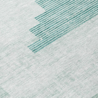 Piper Looms Chantille Geometric ACN1829 Teal Machine Washable Area Rug Swatch Image