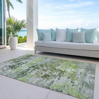 Piper Looms Chantille Modern ACN1830 Aloe Machine Washable Area Rug Outdoor Lifestyle Image Feature
