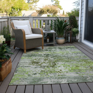 Piper Looms Chantille Modern ACN1830 Aloe Machine Washable Area Rug Outdoor Lifestyle Image Feature