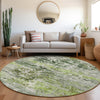 Piper Looms Chantille Modern ACN1830 Aloe Machine Washable Area Rug Round Lifestyle Image Feature