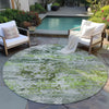Piper Looms Chantille Modern ACN1830 Aloe Machine Washable Area Rug Round Outdoor Lifestyle Image Feature
