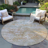 Piper Looms Chantille Modern ACN1830 Coral Machine Washable Area Rug Round Outdoor Lifestyle Image Feature