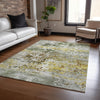 Piper Looms Chantille Modern ACN1830 Gold Machine Washable Area Rug Lifestyle Image Feature