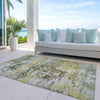 Piper Looms Chantille Modern ACN1830 Gold Machine Washable Area Rug Outdoor Lifestyle Image Feature