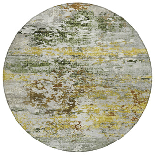 Piper Looms Chantille Modern ACN1830 Gold Machine Washable Area Rug Round Main Image