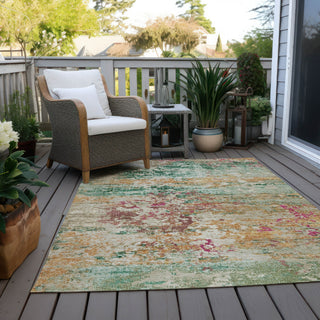 Piper Looms Chantille Modern ACN1830 Orange Machine Washable Area Rug Outdoor Lifestyle Image Feature