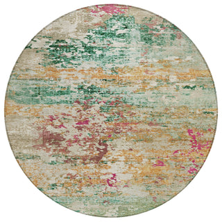 Piper Looms Chantille Modern ACN1830 Orange Machine Washable Area Rug Round Main Image