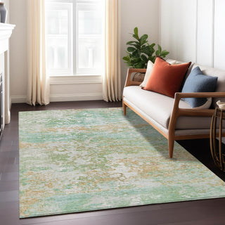 Piper Looms Chantille Modern ACN1830 Teal Machine Washable Area Rug Lifestyle Image Feature