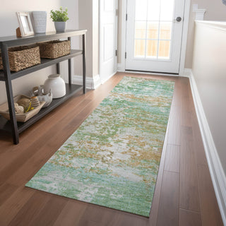 Piper Looms Chantille Modern ACN1830 Teal Machine Washable Area Rug Runner Lifestyle Image Feature