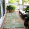 Piper Looms Chantille Modern ACN1830 Teal Machine Washable Area Rug Runner Outdoor Lifestyle Image Feature