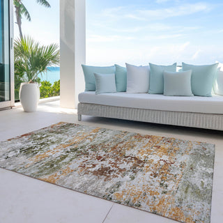 Piper Looms Chantille Modern ACN1830 Terracotta Machine Washable Area Rug Outdoor Lifestyle Image Feature