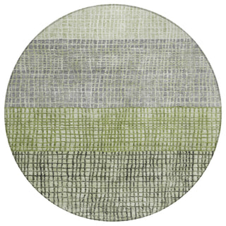 Piper Looms Chantille Geometric ACN1831 Aloe Machine Washable Area Rug Round Main Image
