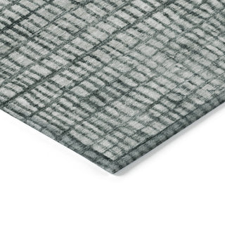 Piper Looms Chantille Geometric ACN1831 Aqua Machine Washable Area Rug Corner Image