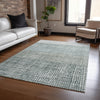 Piper Looms Chantille Geometric ACN1831 Aqua Machine Washable Area Rug Lifestyle Image Feature