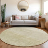 Piper Looms Chantille Geometric ACN1831 Beige Machine Washable Area Rug Round Lifestyle Image Feature