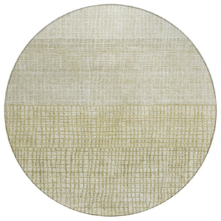 Piper Looms Chantille Geometric ACN1831 Beige Machine Washable Area Rug Round Main Image
