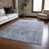 Piper Looms Chantille Geometric ACN1831 Blue Machine Washable Area Rug Lifestyle Image Feature