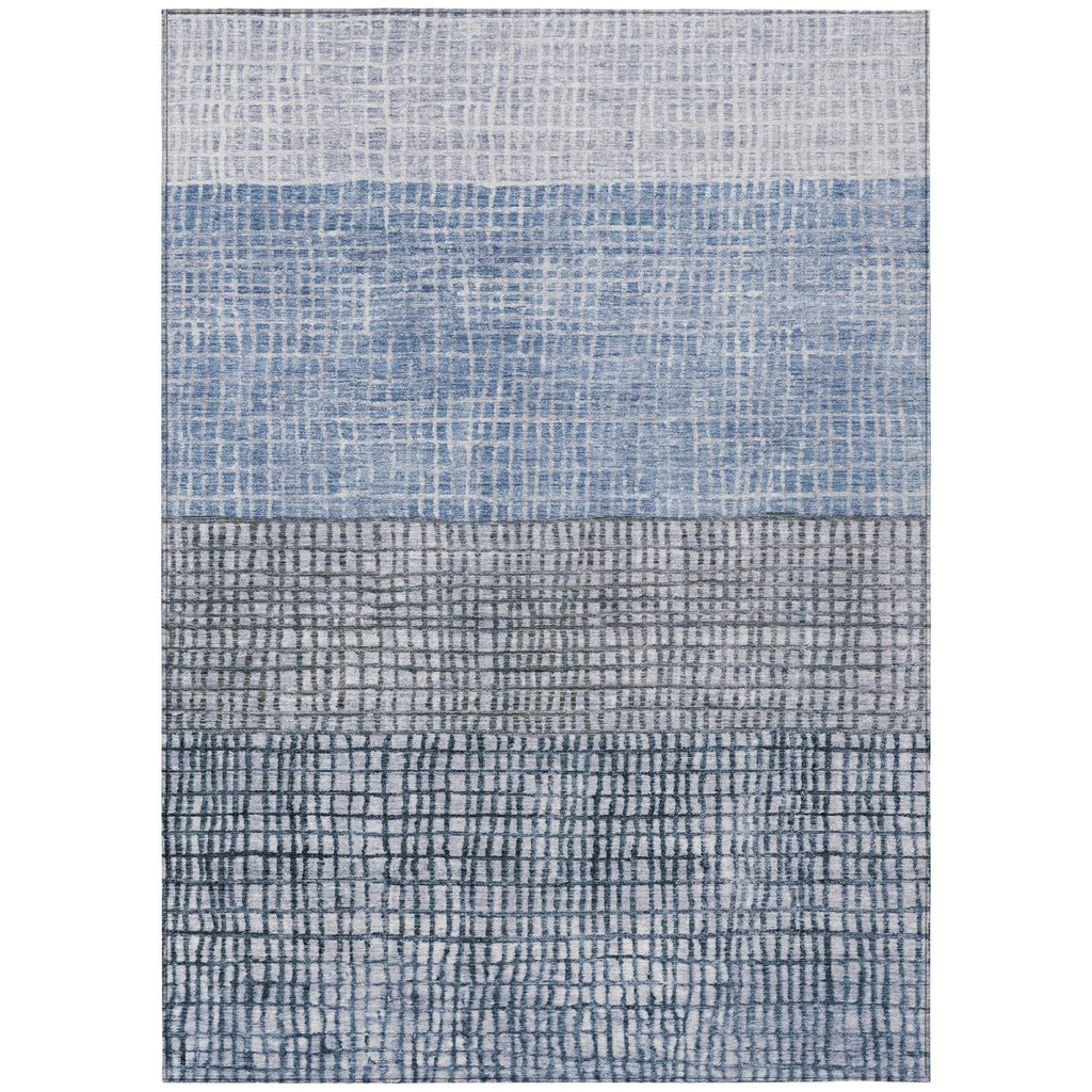 Piper Looms Chantille Geometric ACN1831 Blue Machine Washable Area Rug main image
