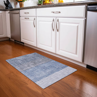 Piper Looms Chantille Geometric ACN1831 Blue Machine Washable Area Rug Scatter Lifestyle Image Feature